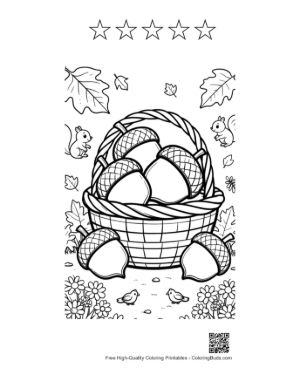 Thumbnail: Cute Leaves & Acorns Printable and 5 Star Outline