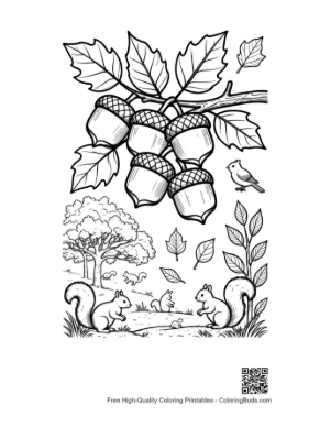 Thumbnail: Download Leaves & Acorns for Kids Printable
