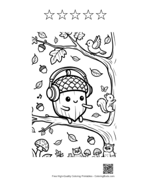 Thumbnail: Free Leaves Acorns for Kids Printable and 5 Star Outline