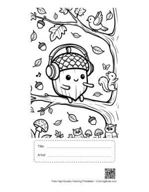 Thumbnail: Free Leaves Acorns for Kids Printable with Title and Artist Box