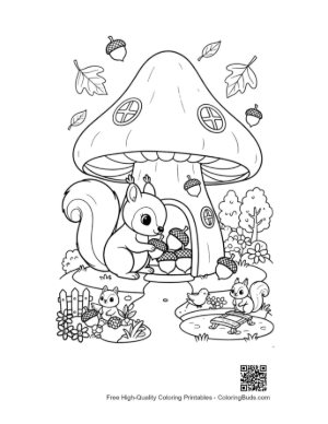 Thumbnail: Leaves Acorns for Kids Printable