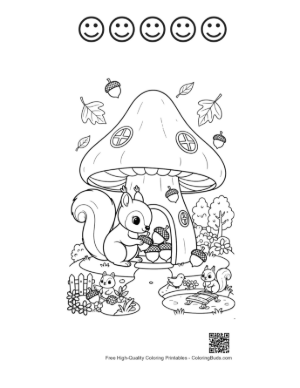 Thumbnail: Leaves Acorns for Kids Printable and 5 Happy Face Outline