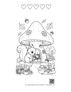 Thumbnail: Leaves Acorns for Kids Printable and 5 Heart Outline