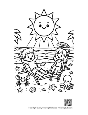 Thumbnail: Beach Sun for Kids Printable