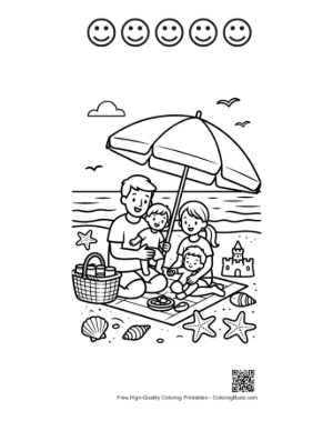 Thumbnail: Beach Sun Printable and 5 Happy Face Outline