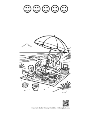 Thumbnail: Beach Sun Printable and 5 Happy Face Outline