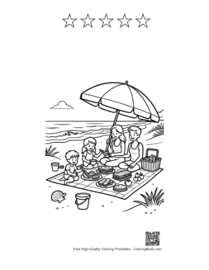 Thumbnail: Beach Sun Printable and 5 Star Outline