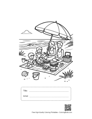Thumbnail: Beach Sun Printable with Title and Artist Box