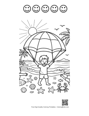 Thumbnail: Cute Beach Sun Printable and 5 Happy Face Outline