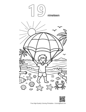 Thumbnail: Cute Beach Sun Printable Outline Number 19