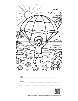 Thumbnail: Cute Beach Sun Printable with Title and Artist Box