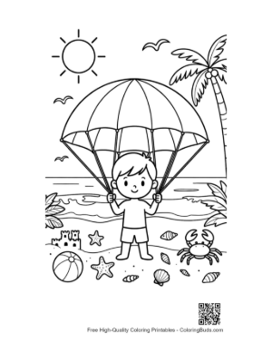 Thumbnail: Cute Beach Sun to Color Printable
