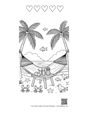 Thumbnail: Easy Beach Sun Printable and 5 Heart Outline
