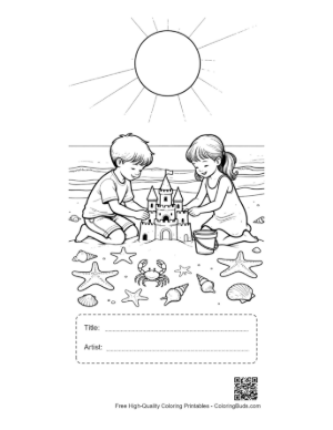 Thumbnail: Free Beach Sun Printable with Title and Artist Box