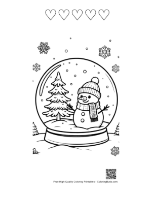 Thumbnail: Cute Snowman Snowflakes Printable and 5 Heart Outline