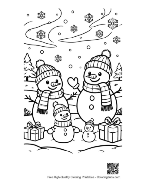 Thumbnail: Download Snowman Snowflakes Printable