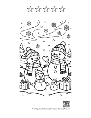 Thumbnail: Download Snowman Snowflakes Printable and 5 Star Outline