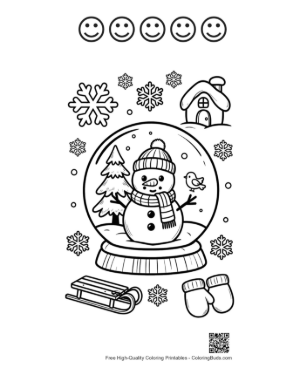 Thumbnail: Free Snowman Snowflakes Printable and 5 Happy Face Outline