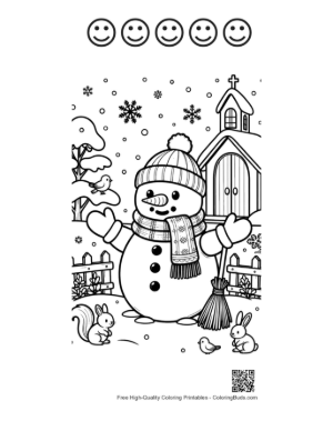 Thumbnail: Snowman Snowflakes for Kids Printable and 5 Happy Face Outline