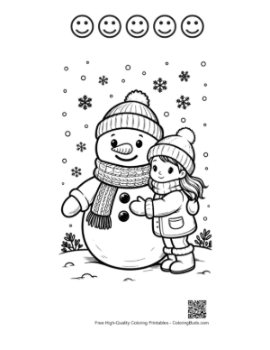 Thumbnail: Snowman Snowflakes Printable and 5 Happy Face Outline