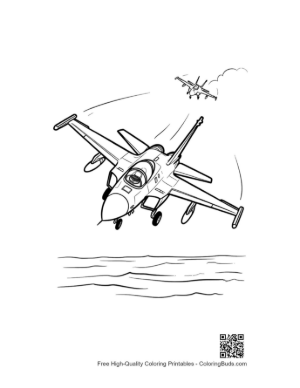 Thumbnail: Action-Packed Scene of Jets Flying Over the Sea Printable