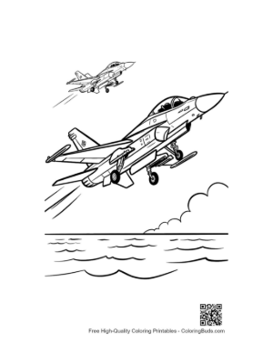 Thumbnail: Cute Fighter Jet Printable