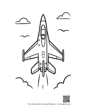 Thumbnail: Detailed Military Aircraft Soaring High in the Sky Printable