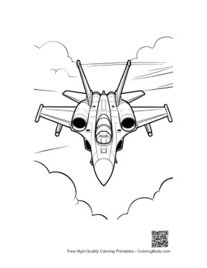Thumbnail: Dual Engine Air Superiority Fighter Jet Sketch for Kids Printable