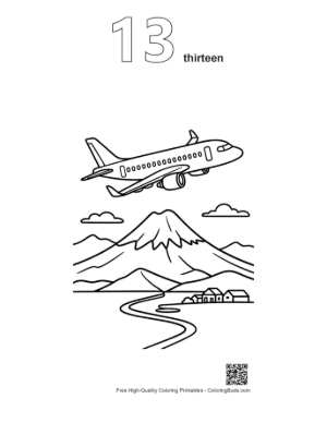 Thumbnail: Easy Passenger Plane Printable Outline Number 13