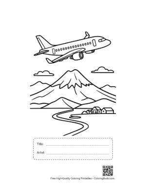 Thumbnail: Easy Passenger Plane Printable with Title and Artist Box