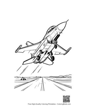 Thumbnail: Fighter Jet for Kids Printable