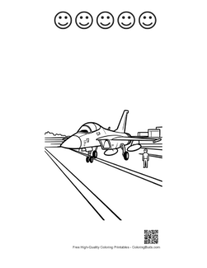 Thumbnail: Fighter Jet for Kids Printable and 5 Happy Face Outline