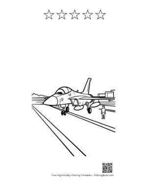 Thumbnail: Fighter Jet for Kids Printable and 5 Star Outline