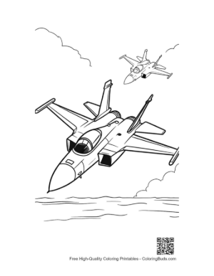 Thumbnail: Lead Fighter Jet Guiding Others Through the Sky Printable