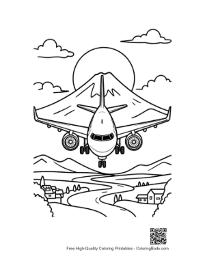 Thumbnail: Passenger Plane Coloring Page Printable