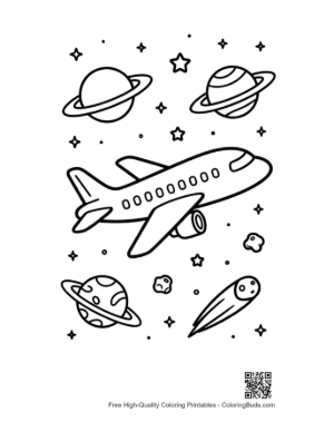 Thumbnail: Passenger Plane Coloring Sheet Printable