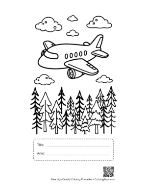 Thumbnail: Passenger Plane Printable with Title and Artist Box