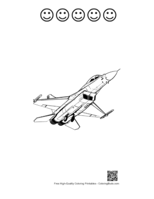 Thumbnail: Su-27 Flanker Fighter Jet in Steep Climb Printable and 5 Happy Face Outline