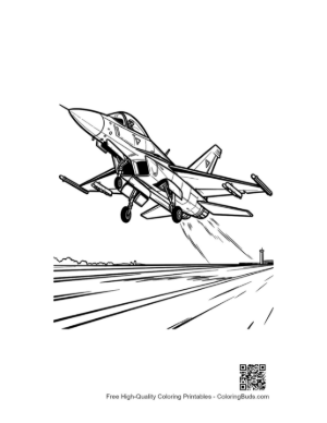 Thumbnail: Tactical Air Force Jet Accelerating on the Tarmac Printable