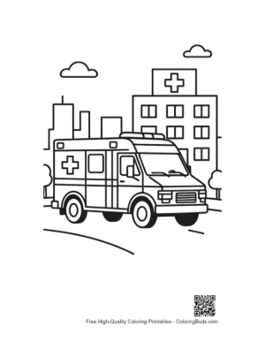 Thumbnail: Ambulance Rescue Vehicle Arriving at the Medical Center Printable
