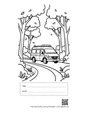 Thumbnail: Cute Rescue Van Printable with Title and Artist Box