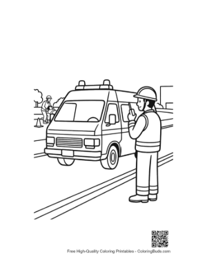 Thumbnail: Easy Rescue Van Coloring Sheet Printable