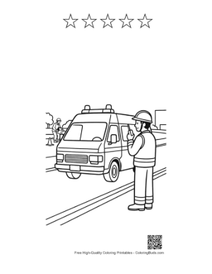 Thumbnail: Easy Rescue Van Coloring Sheet Printable and 5 Star Outline