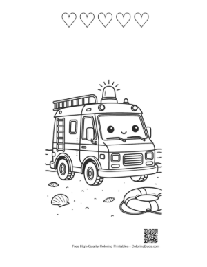 Thumbnail: Easy Rescue Van Printable and 5 Heart Outline
