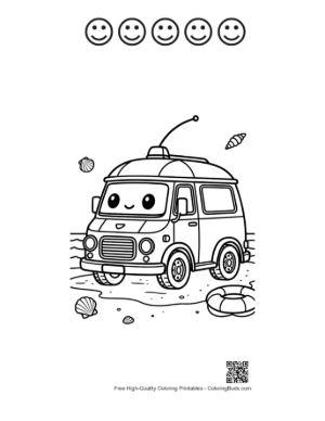 Thumbnail: Free Rescue Van Printable and 5 Happy Face Outline