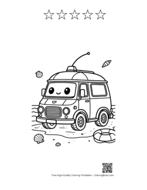 Thumbnail: Free Rescue Van Printable and 5 Star Outline