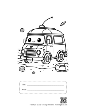 Thumbnail: Free Rescue Van Printable with Title and Artist Box