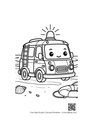 Thumbnail: Friendly Little Rescue Van Character with a Siren Printable