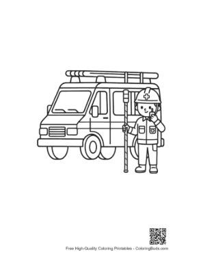 Thumbnail: Rescue Personnel Standing Ready with Their Equipment Van Printable