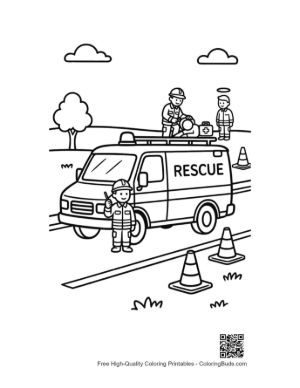 Thumbnail: Rescue Team Performing a Medical Evacuation with a Van Printable